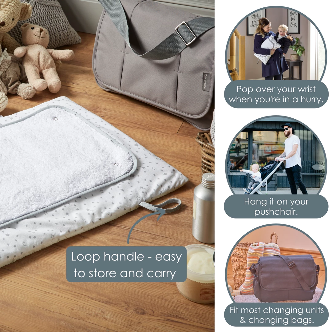 Clair De Lune Stars & Stripes Roly Poly Travel & Changing Mat® Bathing & Feeding