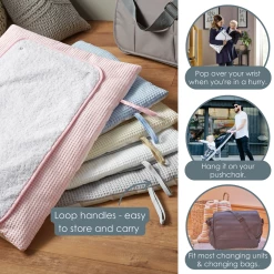 Clair De Lune Waffle Roly Poly Travel & Changing Mat® Bathing & Feeding