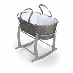 Clair De Lune Grey Sustainable Moses Basket Bundle Bundles & Drape Sets