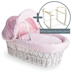 Clair De Lune Dimple White Wicker Moses Basket