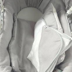 Clair De Lune Moses Baskets & Stands Special Buy - Cotton Dream Frosted White Wicker Moses Basket Bundle