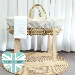 Clair De Lune Special Buy - Scandi Moses Basket Bundle Moses Baskets & Stands