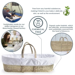 Clair De Lune Special Buy - Scandi Moses Basket Bundle Moses Baskets & Stands