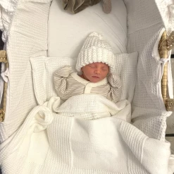 Clair De Lune Waffle Palm Moses Basket