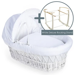 Clair De Lune Moses Baskets & Stands Cotton Dream White Wicker Moses Basket