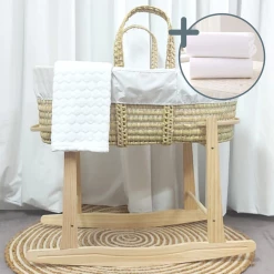 Clair De Lune Special Buy - Scandi Moses Basket Bundle Moses Baskets & Stands