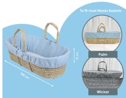 Clair De Lune All Moses Baskets Replacement Fleece Moses Basket Liner