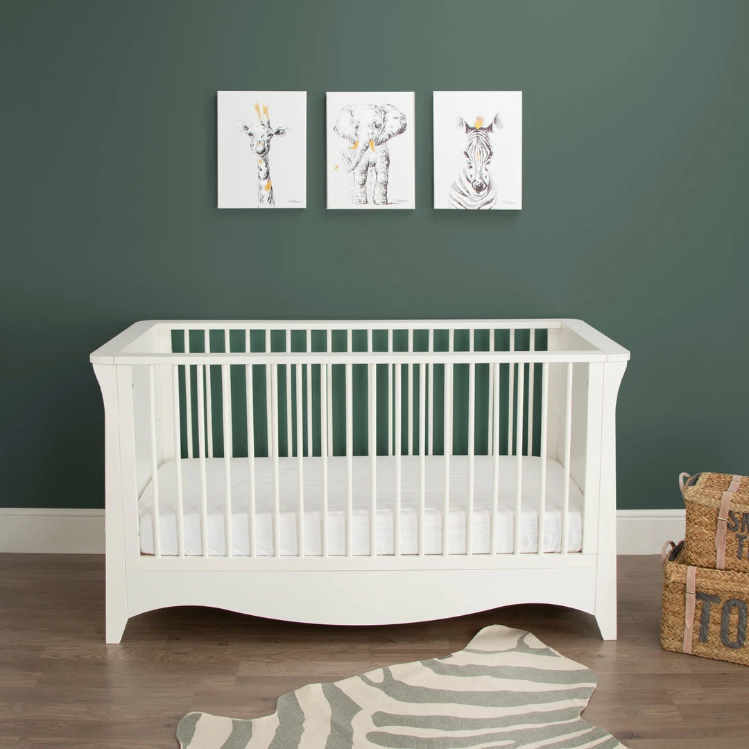 Furniture Cuddleco Clara 3pc Nursery Set - 3 Drawer Dresser/Changer, Cot Bed & Wardrobe