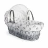 Clair De Lune Rachel Riley Bunny Grey Wicker Moses Basket Moses Baskets & Stands