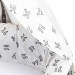 Clair De Lune Rachel Riley Bunny Grey Wicker Moses Basket Moses Baskets & Stands