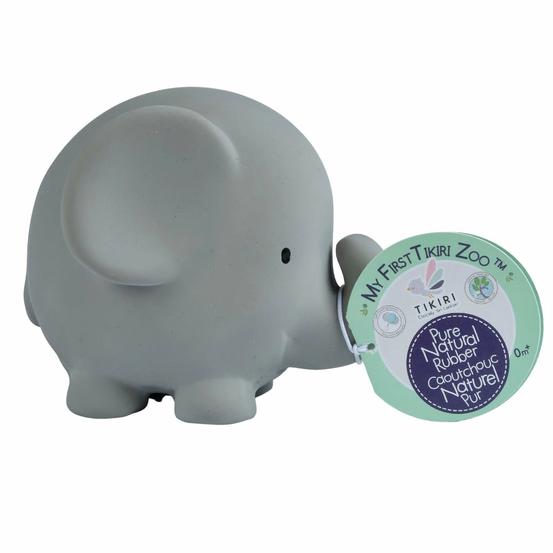 Tikiri Natural Rubber Elephant Rattle & Bath Toy Bathing & Feeding