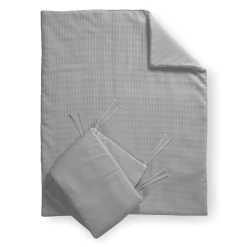 Clair De Lune Waffle Cot/Cot Bed Quilt & Bumper Bedding Set