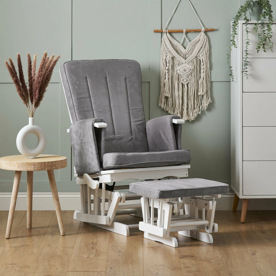 Obaby Deluxe Reclining Glider Chair And Stool Nursing Chairs