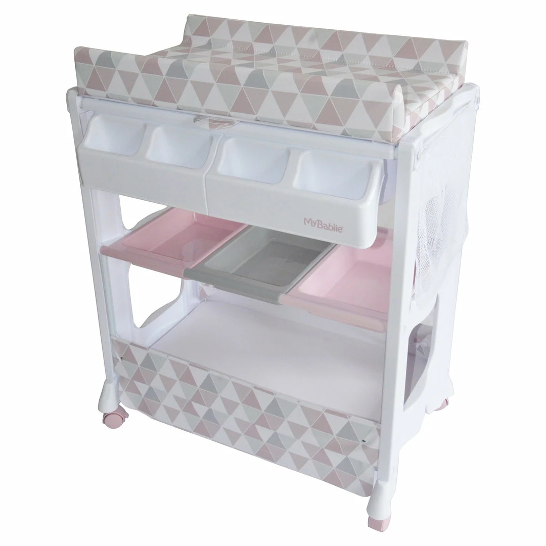 My Babiie Pink Geometric Baby Bath And Changing Unit