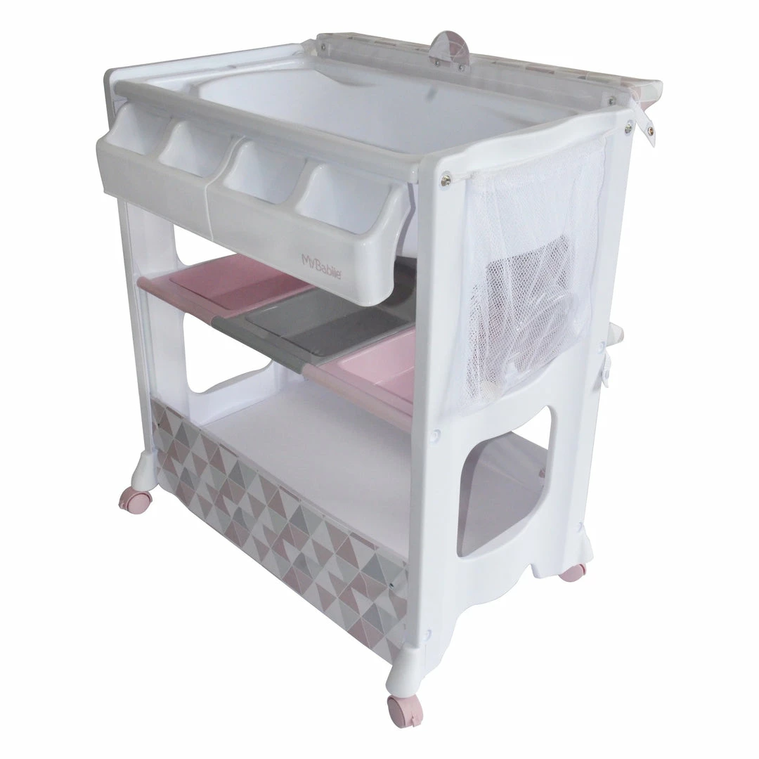 My Babiie Pink Geometric Baby Bath And Changing Unit