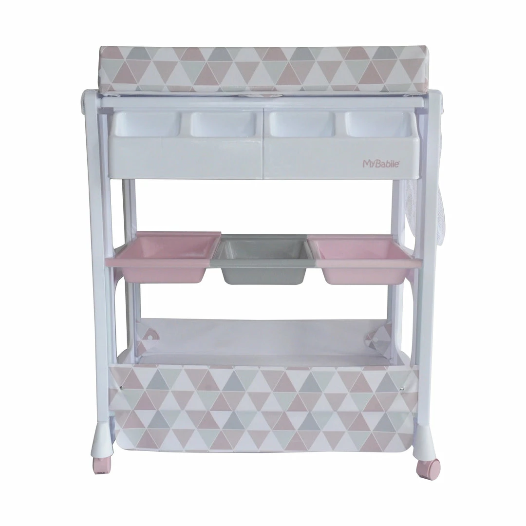 My Babiie Pink Geometric Baby Bath And Changing Unit