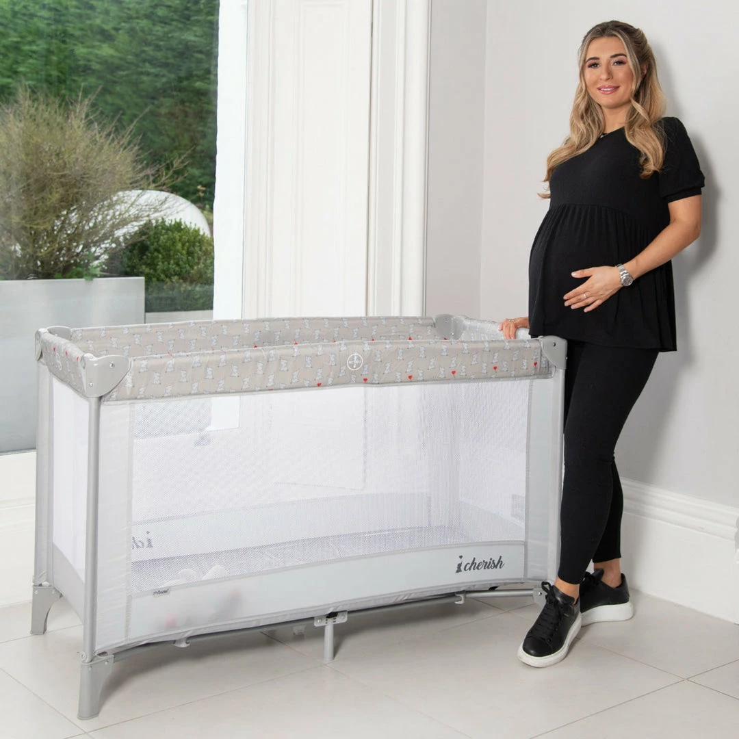 My Babiie Dani Dyer Elephants Travel Cot Cots & Cot Beds