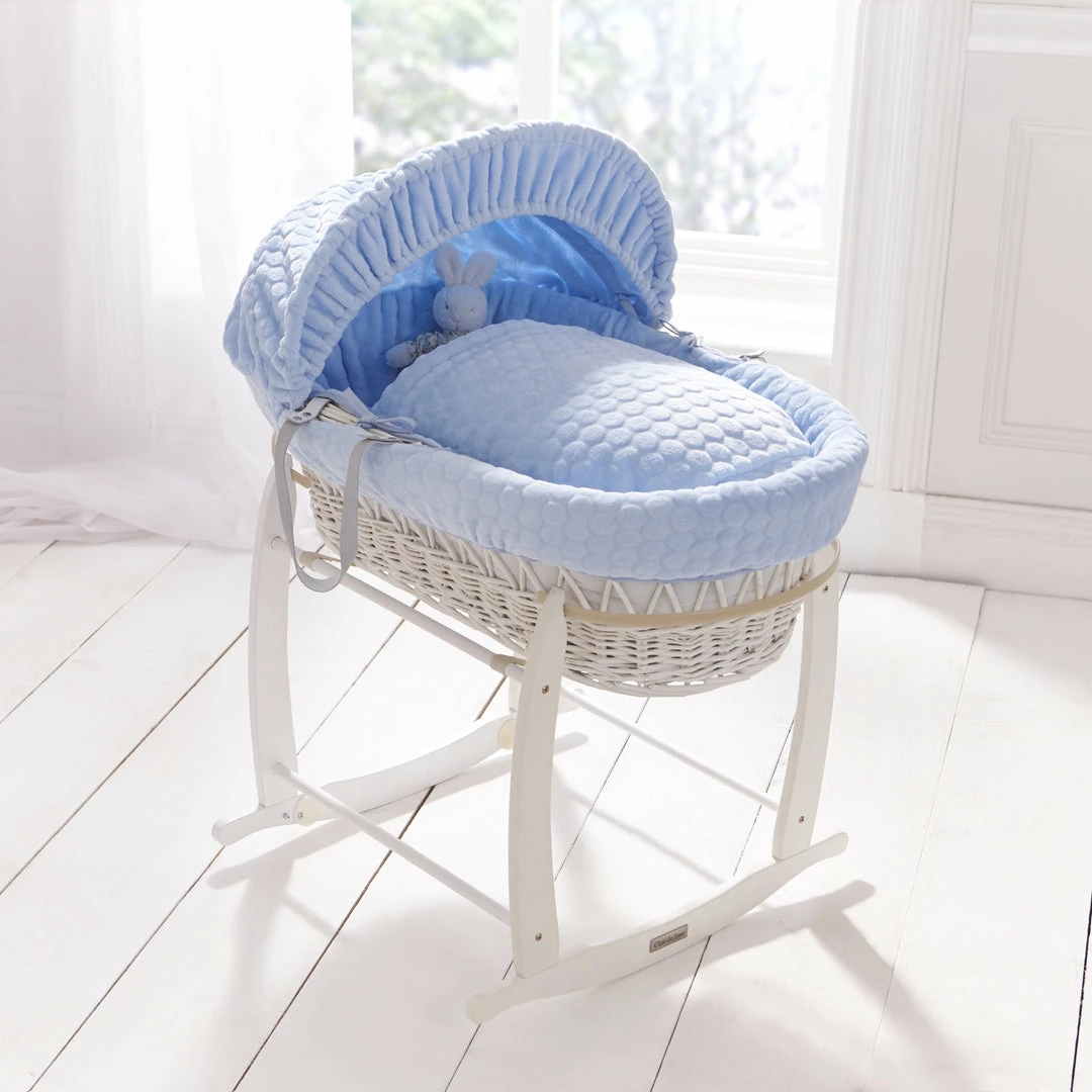 Clair De Lune Moses Baskets & Stands Marshmallow White Wicker Moses Basket