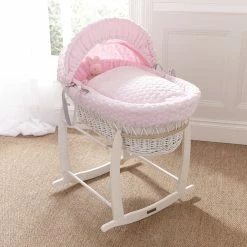 Clair De Lune Moses Baskets & Stands Marshmallow White Wicker Moses Basket