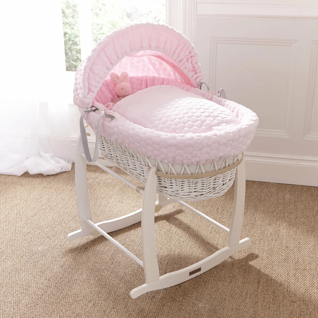 Clair De Lune Moses Baskets & Stands Marshmallow White Wicker Moses Basket