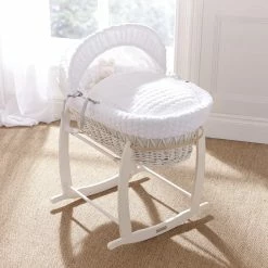 Clair De Lune Moses Baskets & Stands Marshmallow White Wicker Moses Basket