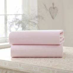 Clair De Lune 2 Pack Cotton Fitted Pram/Crib Sheets - 90 X 40 Cm Soft Sheets