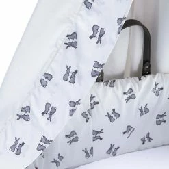 Clair De Lune Rachel Riley Bunny Wicker Moses Basket Starter Set & Deluxe Drape Moses Baskets & Stands