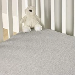 Clair De Lune 2 Pack Fitted Grey Marl Pram/Crib Sheets - 90 X 40 Cm Soft Sheets