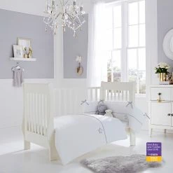 Clair De Lune Silver Lining Cot/Cot Bed Quilt & Bumper Bedding Set