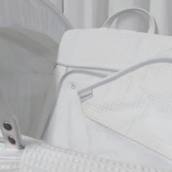 Clair De Lune Special Buy - Waffle Frosted White Wicker Moses Basket Bundle Moses Baskets & Stands