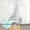 Clair De Lune Special Buy - Grey Waffle Frosted White Wicker Moses Basket Drape Set Moses Baskets & Stands