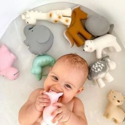 Tikiri Natural Rubber Giraffe Baby Teether Rattle & Bath Toy Bathing & Feeding