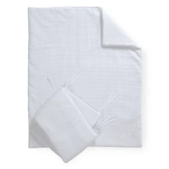 Clair De Lune Waffle Cot/Cot Bed Quilt & Bumper Bedding Set