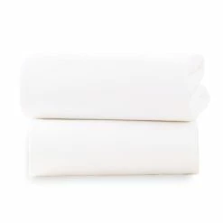 Clair De Lune 2 Pack Fitted Cotton Moses Basket Sheets - 74 X 30 Cm