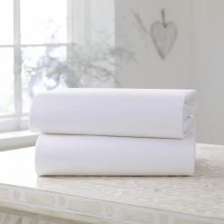 Clair De Lune 2 Pack Fitted Cotton Cot Bed Sheets - 140 X 70 Cm Soft Sheets
