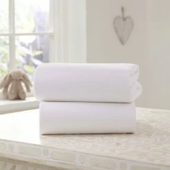 Clair De Lune Award Winning Bedside Cribs 2 Pack Universal Bedside Crib Fitted Sheets - 90 X 50 Cm