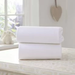 Clair De Lune 2 Pack Fitted Cotton Moses Basket Sheets - 74 X 30 Cm