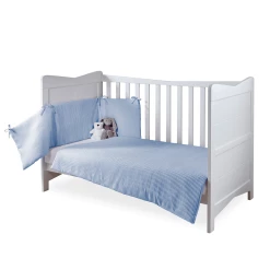 Clair De Lune Waffle Cot/Cot Bed Quilt & Bumper Bedding Set