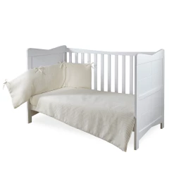 Clair De Lune Waffle Cot/Cot Bed Quilt & Bumper Bedding Set