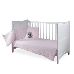 Clair De Lune Waffle Cot/Cot Bed Quilt & Bumper Bedding Set
