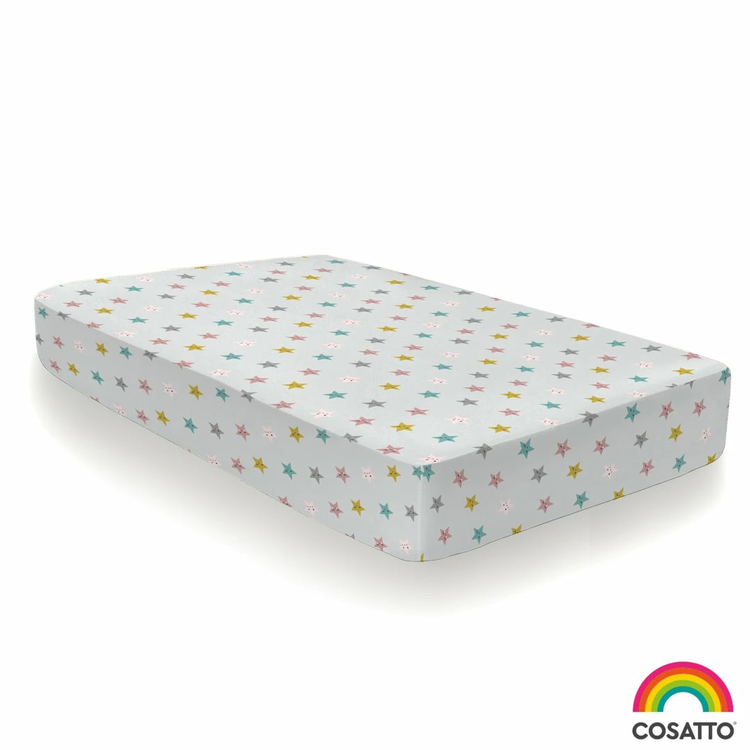 Rosenthal Soft Sheets Cosatto Happy Stars 2 Pack Fitted Cotton Junior/Toddler Bed Sheets