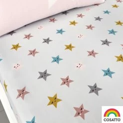 Rosenthal Cosatto Happy Stars 2 Pack Fitted Cotton Single Bed Sheets Soft Sheets