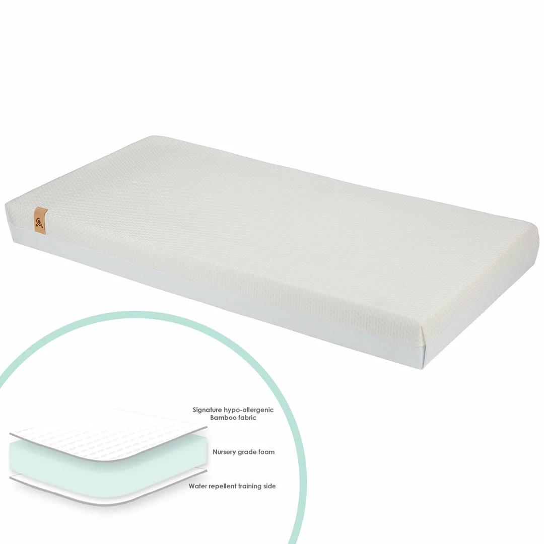 Mattresses Cuddleco Lullaby Hypoallergenic Bamboo Foam Cot Bed Mattress