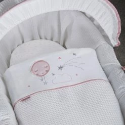 Clair De Lune Over The Moon Grey Wicker Moses Basket Moses Baskets & Stands