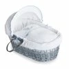 Clair De Lune Over The Moon Grey Wicker Moses Basket Moses Baskets & Stands
